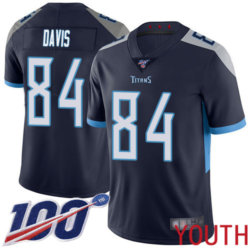 Tennessee Titans Limited Navy Blue Youth Corey Davis Home Jersey NFL Football #84 100th Season Vapor Untouchable